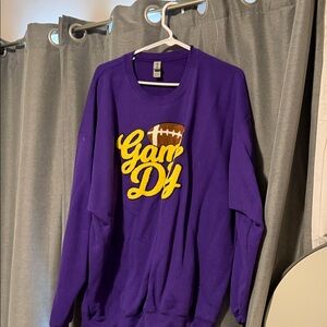 Purple Game Day Football Crewneck Sweatshirt - Unbranded
